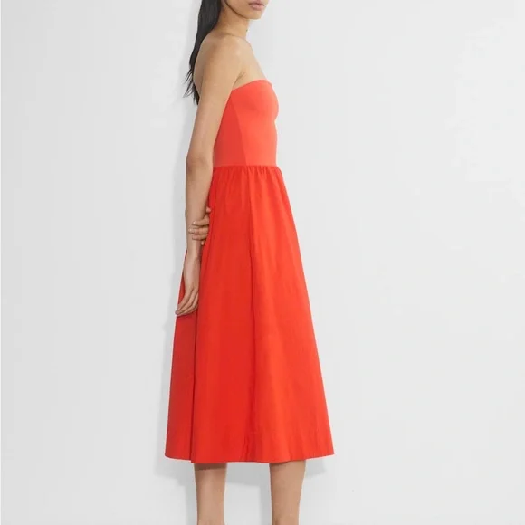 BNWT Aritzia Babaton Fluid Poplin Dress in Poppy red XXS - Picture 7 of 9